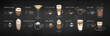 Chalk drawn infographic set of Coffee Recipes