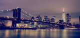 Fototapeta  - Brooklyn bridge at dusk, New York City.