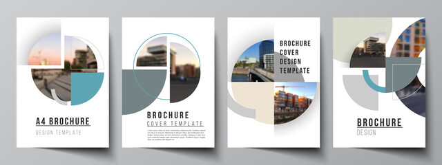 Canvas Print - vector layout of a4 cover mockups design templates for brochure, flyer layout, booklet, cover design