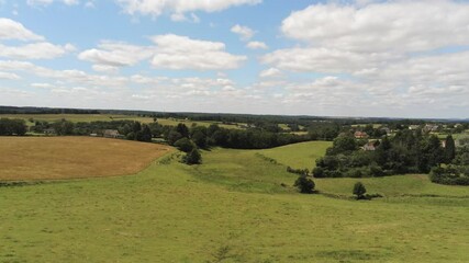 Poster - Paysage rural dans la Nièvre, vue aérienne, Bourgogne