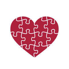 Wall Mural - Puzzle heart shape. Puzzle pieces. Valentine day symbol.