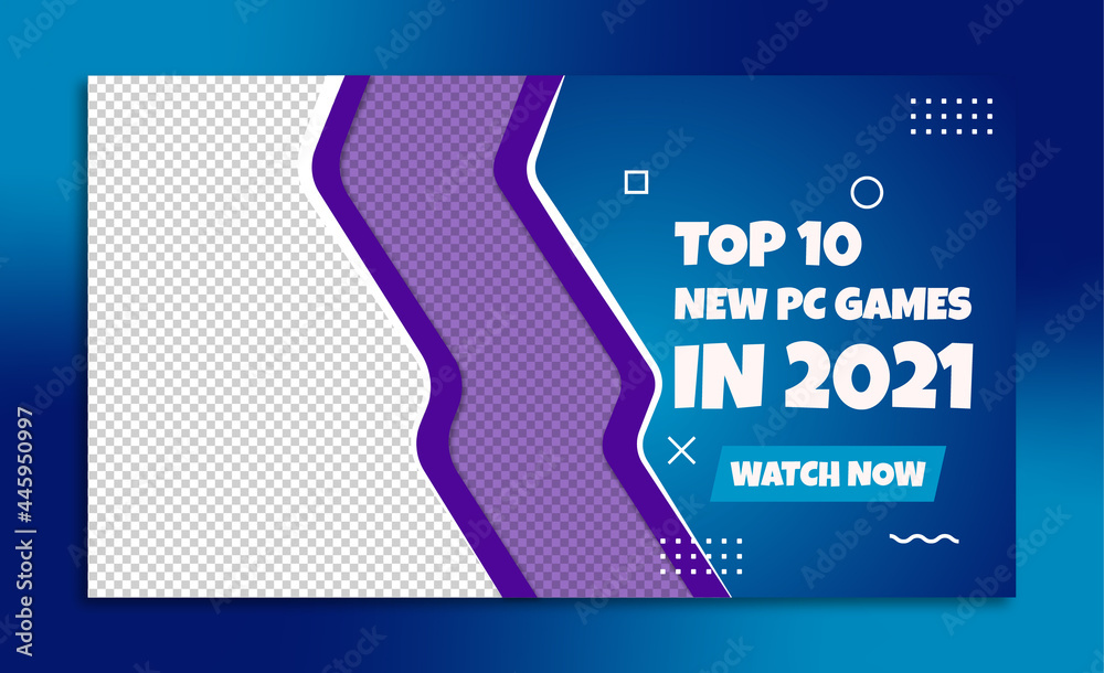 Pc Thumbnail pc gaming youtube thumbnail Stock Vector | Adobe Stock