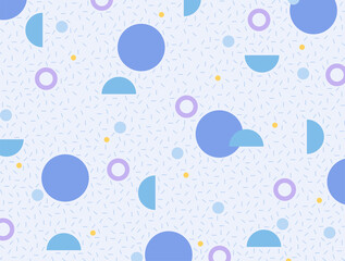 Wall Mural - The blue circles look like magnified cells under a microscope. Simple pattern design template.