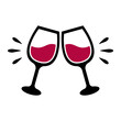Vector Wine Glass Cheers Illustration