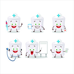 Wall Mural - Doctor profession emoticon with marshmallow cartoon character. Vector illustration