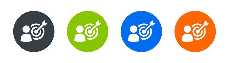 Poster - Customer targeting icon set. Marketing concept