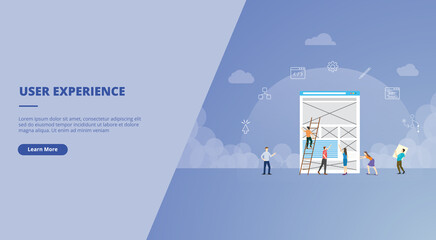 Poster - ux user experience design concept for website landing homepage template banner or slide presentation cover