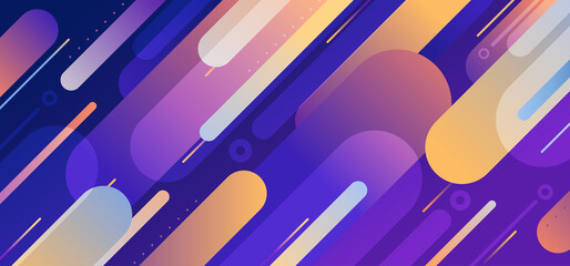 Poster - abstract geometric pattern design with colorful design template. overlapping with multi designed and