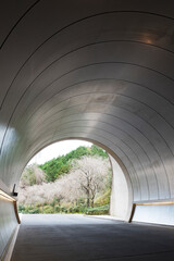 Aufkleber - Interior of modern tunnel with exit