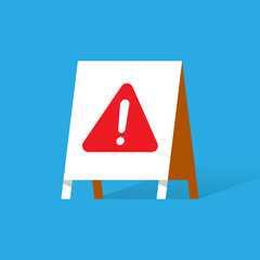 Aufkleber - floor standing banner, warning board flat design icon, sign, empty state ui. simple, modern, minimalist style. isolated stock vector eps10