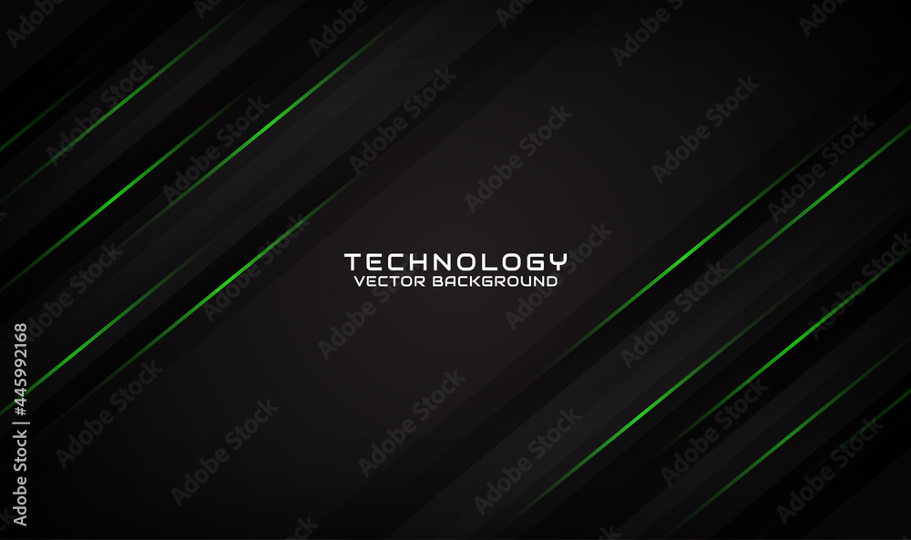 Abstract 3d black techno background overlap layers on dark space with ...