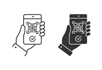 Poster - qr code of the vaccination passport icon on white background. vector illustration.