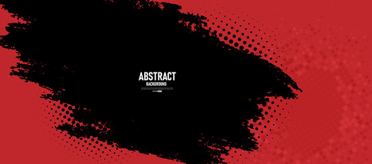 Black and red abstract grunge background with halftone style.	
