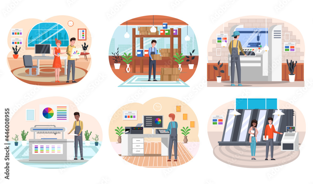 Printing house polygraphy industry composition. Print and polygraphy ...