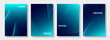 Set of blue and green cover design templates. Abstract futuristic geometric pattern with wavy lines for banner, posters, flyer, brochure and wallpaper. Vector
