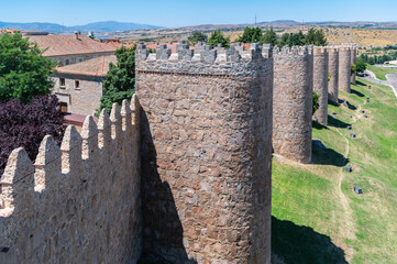 Wall Mural - Avila (Castile and Leon, Spain): the famous medieval walls that surround the city. UNESCO World Heritage Site