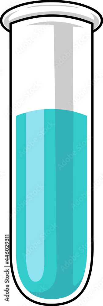 Cartoon Glass Test Tube. Vector Hand Drawn Illustration Isolated On ...