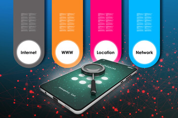 Poster - 3d rendering mobile phone search