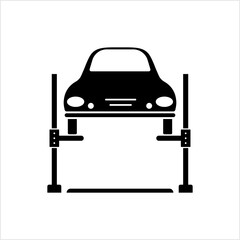 Canvas Print - Vehicle Lifting Platform Icon, Vehicle Lifting Platform Used For Repair, Service, Washing