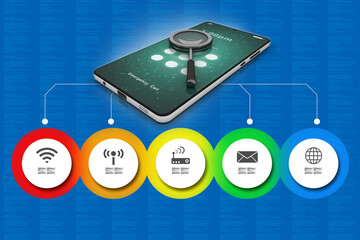 Poster - 3d rendering mobile phone search