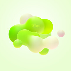 Poster - Gradient background with green organic shapes cluster.