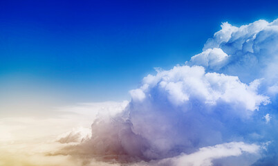 Poster - blue sky with clouds from above