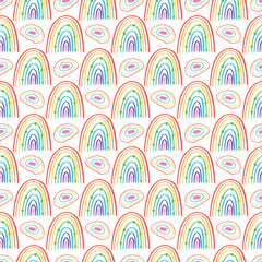 Canvas Print - Cute rainbow pattern. Childish minimalist background. Repeating pattern for nursery textile design