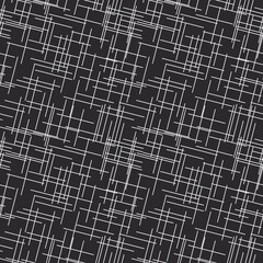 Poster - Black background and white sticks pattern. Vector simple shape make textured ornament.
