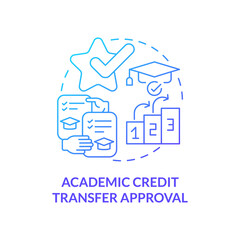 Academic credit transfer approval concept icon. Internship requirement abstract idea thin line illustration. Grade point average. Confirming academic status. Vector isolated outline color drawing