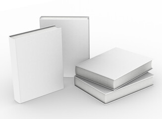 Poster - template empty hardcover book mockup set white background