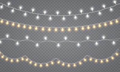 Wall Mural - glowing lights garland christmas, led neon lamp.