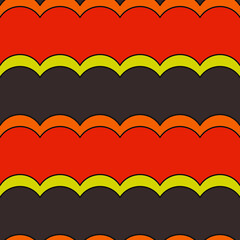 Poster - Wavy layers in red, yellow and orange colors. Vector simple and seamless layers.