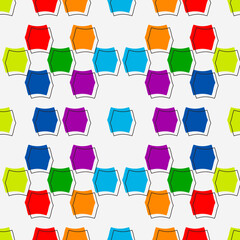 Leinwandbilder - Colorful shapes drawn wallpaper. Vector seamless pattern.