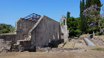 Poster - Remains of Basilica of Paleopolis in Corfu city, Greece