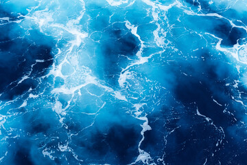 Wall Mural - waves and blue water as a background. view at the ocean surface. natural summer seascape. water back