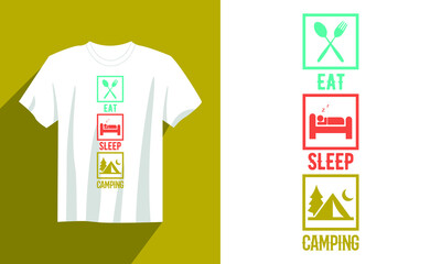 eat sleep camping t shirt vector, vintage camping t shirt design, camping hiking mountain t shirt design, outdoor t shirt, typography camping t shirt design