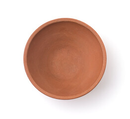 Sticker - Top view of empty unpainted clay bowl