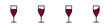 Conjunto de iconos de copa de vino y licor. Concepto de bebida. Ilustración vectorial