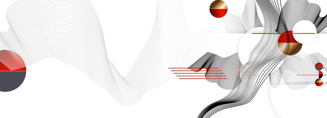Wall Mural - Poster Abstract Japanese style template red black white background. White background vector illustration to lines