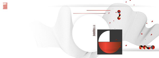 Wall Mural - Poster Abstract Japanese style template red black white background. White background vector illustration to lines