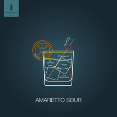 Wall Mural - Vector illustration. Mixed alcohol drink. Cocktail