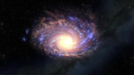Canvas Print - photorealistic spiral galaxy in deep space