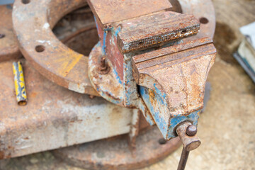 close up of steel clamp