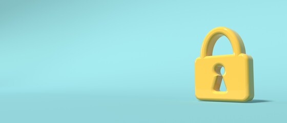 Poster - Security safety lock icon - 3D render