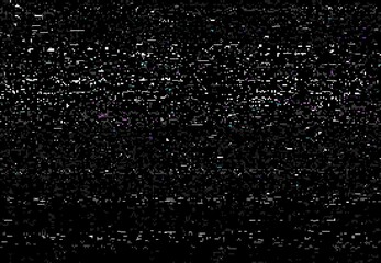 Leinwandbilder - Glitch VHS distortion screen vector background of video glitch effect with static noise. TV signal error, damaged videotape or VHS tape texture with random pixel noise, abstract backdrop design