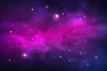 Wall Mural - space planets and stars, galaxy nebula and stardust vector cosmic background. blue purple realistic 
