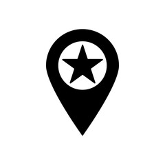 Sticker - Map pointer pin icon with star