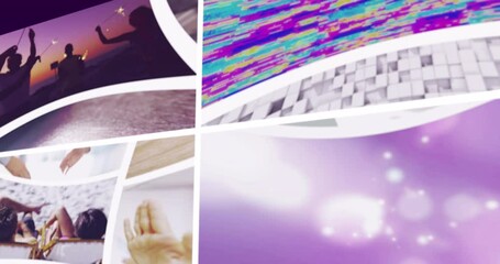 Poster - Composite animation of multiple scrolling business, leisure and technology screens