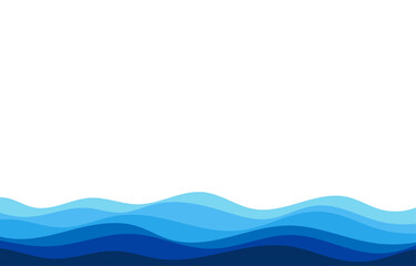 Wall Mural - Blue natural water ocean wave fluid layer vector background.