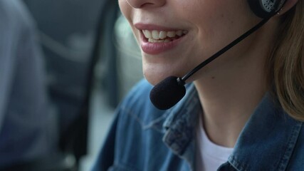 Canvas Print - Call center, customer support agent provide service on telephone call